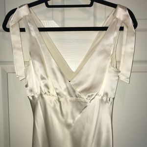 BCBGMaxAzria white silk dress